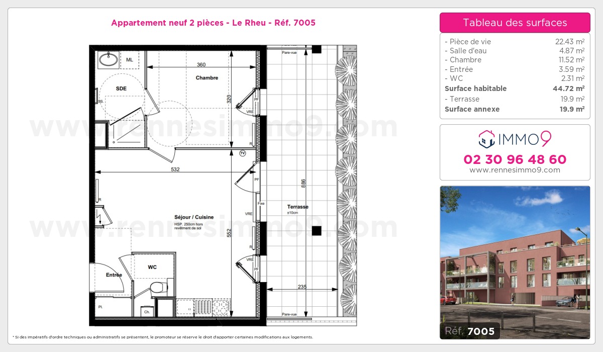 Plan et surfaces, Programme neuf Rheu Référence n° 7005