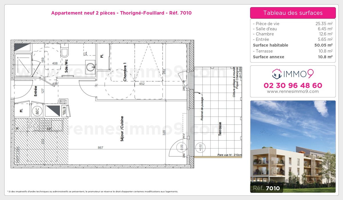 Plan et surfaces, Programme neuf Thorigné-Fouillard Référence n° 7010