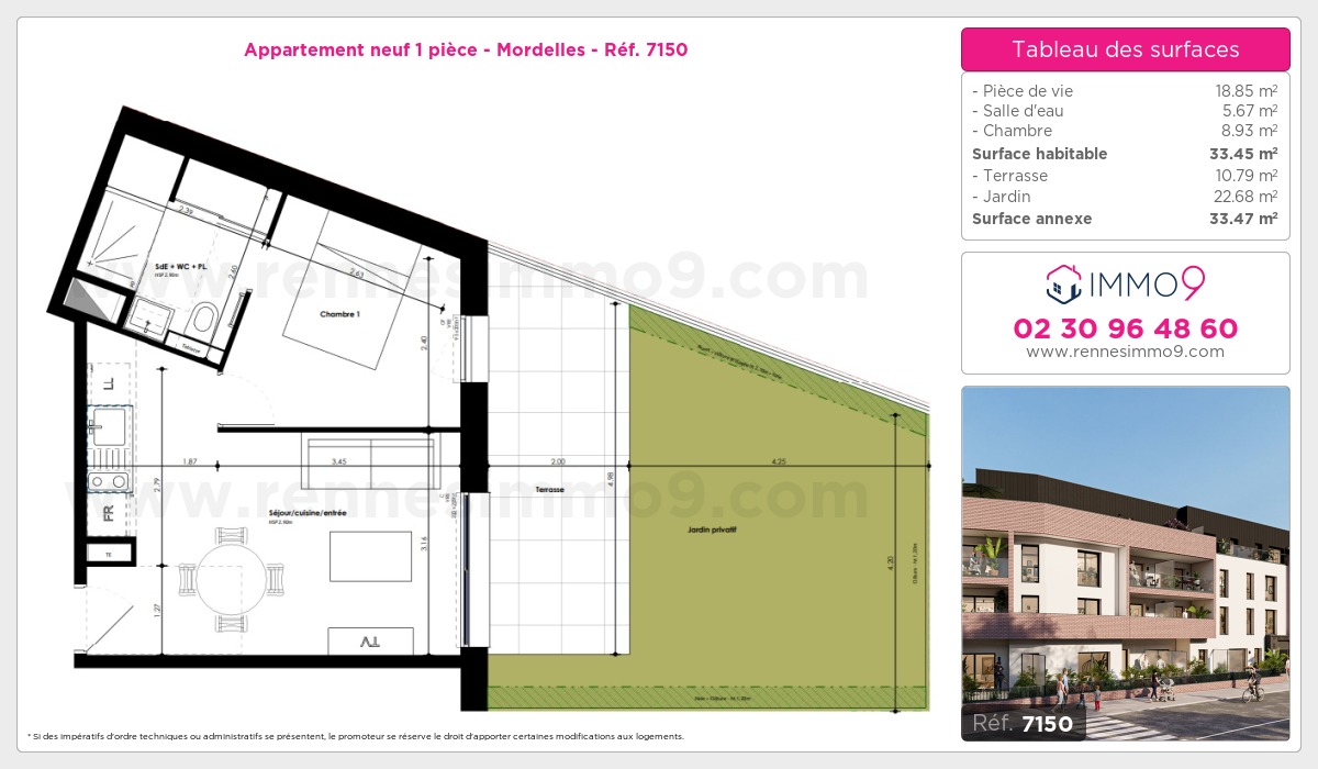 Plan et surfaces, Programme neuf Mordelles Référence n° 7150