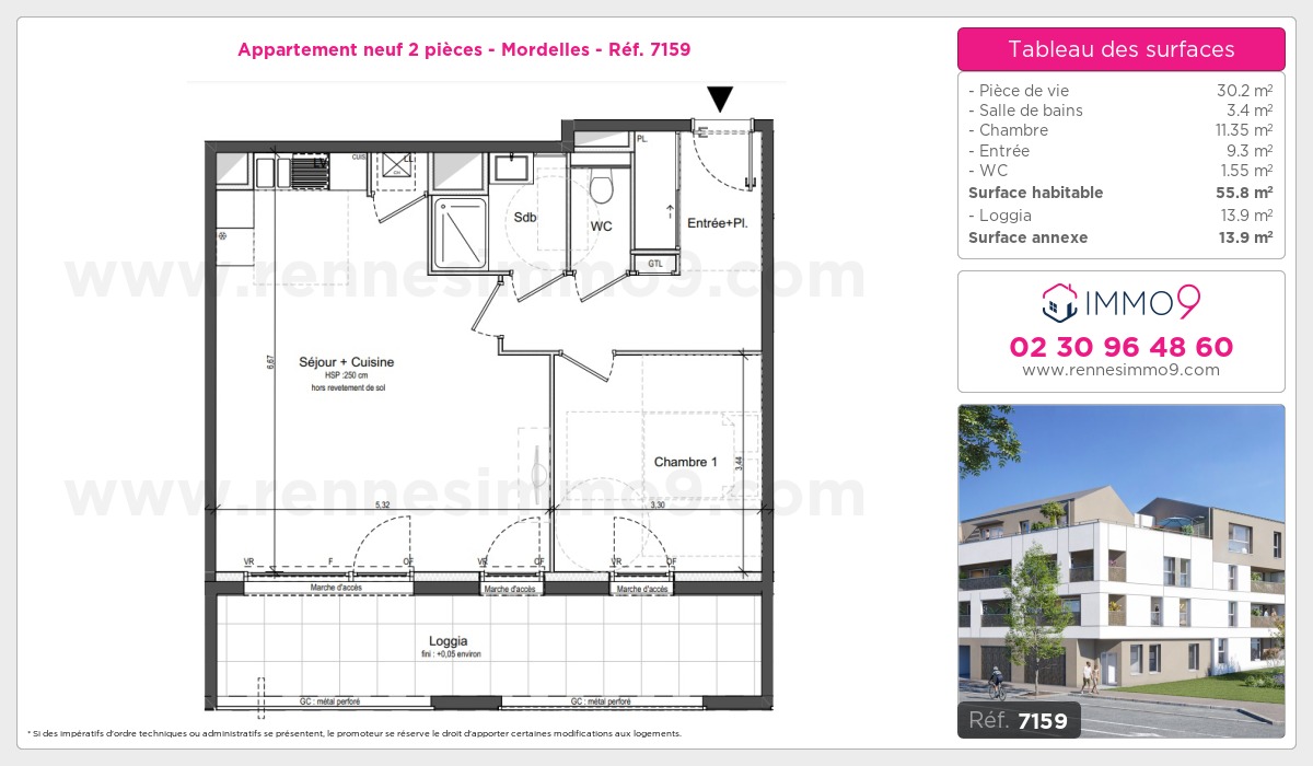 Plan et surfaces, Programme neuf Mordelles Référence n° 7159