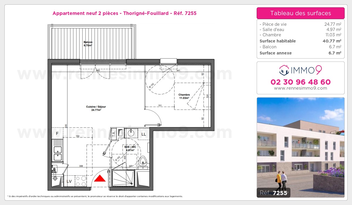 Plan et surfaces, Programme neuf Thorigné-Fouillard Référence n° 7255