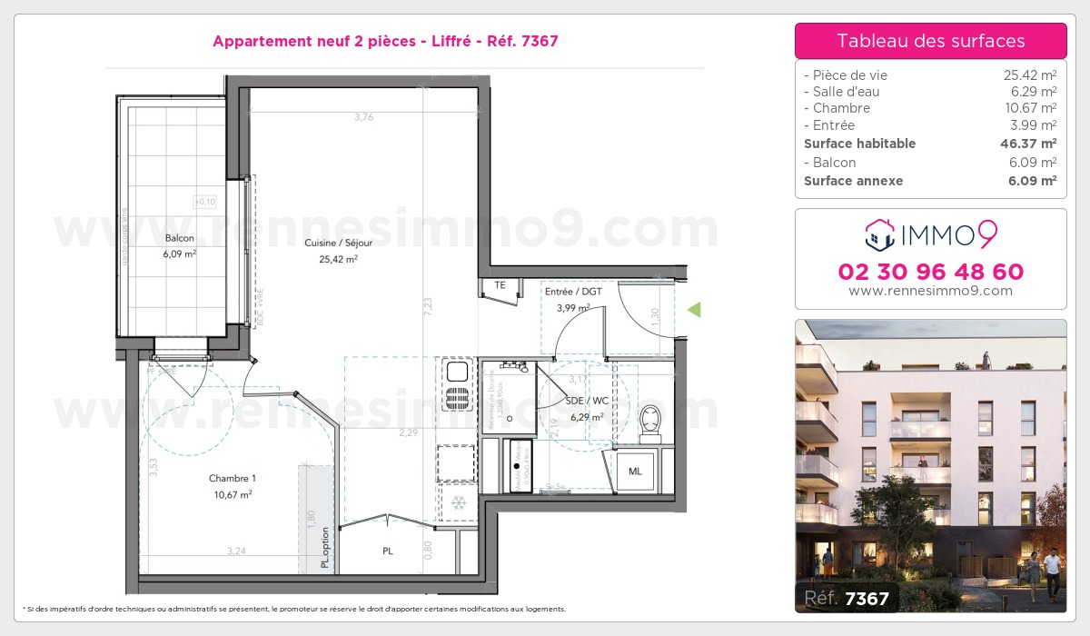 Plan et surfaces, Programme neuf Liffré Référence n° 7367