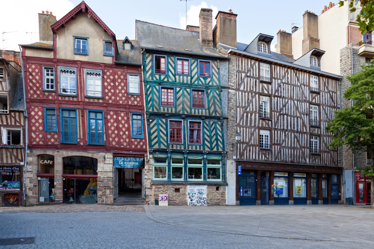 les maisons à colombage de la place Sainte-Anne à Rennes