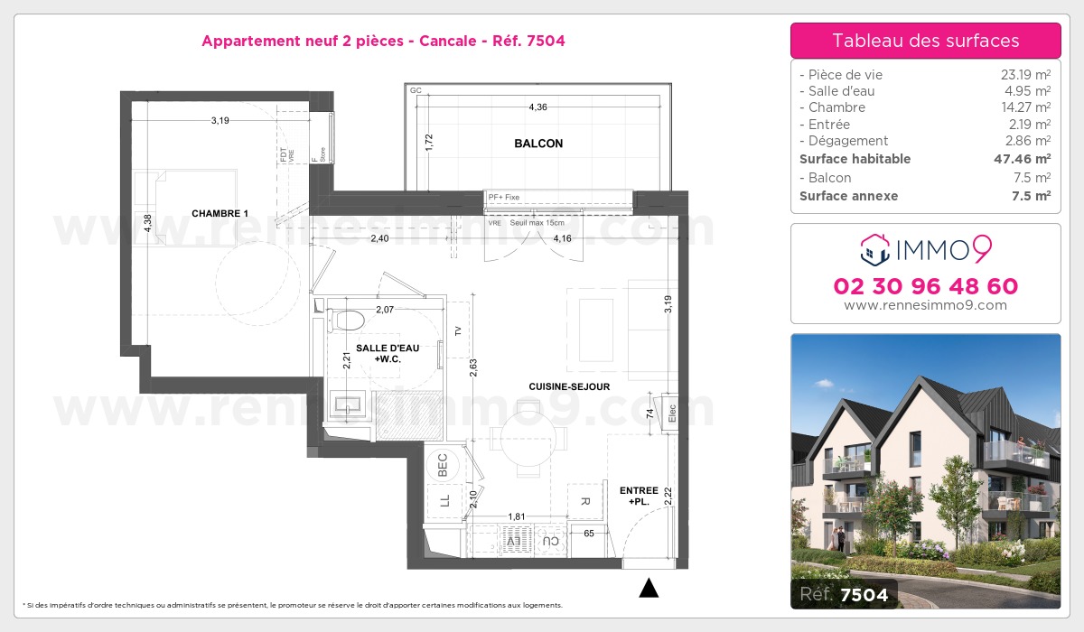 Plan et surfaces, Programme neuf Cancale Référence n° 7504