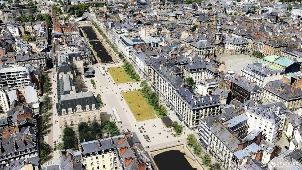 Place de la République et Quais de la Vilaine : L'avant-projet validé à Rennes
