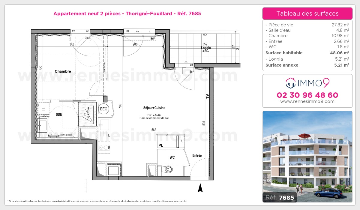 Plan et surfaces, Programme neuf Thorigné-Fouillard Référence n° 7685