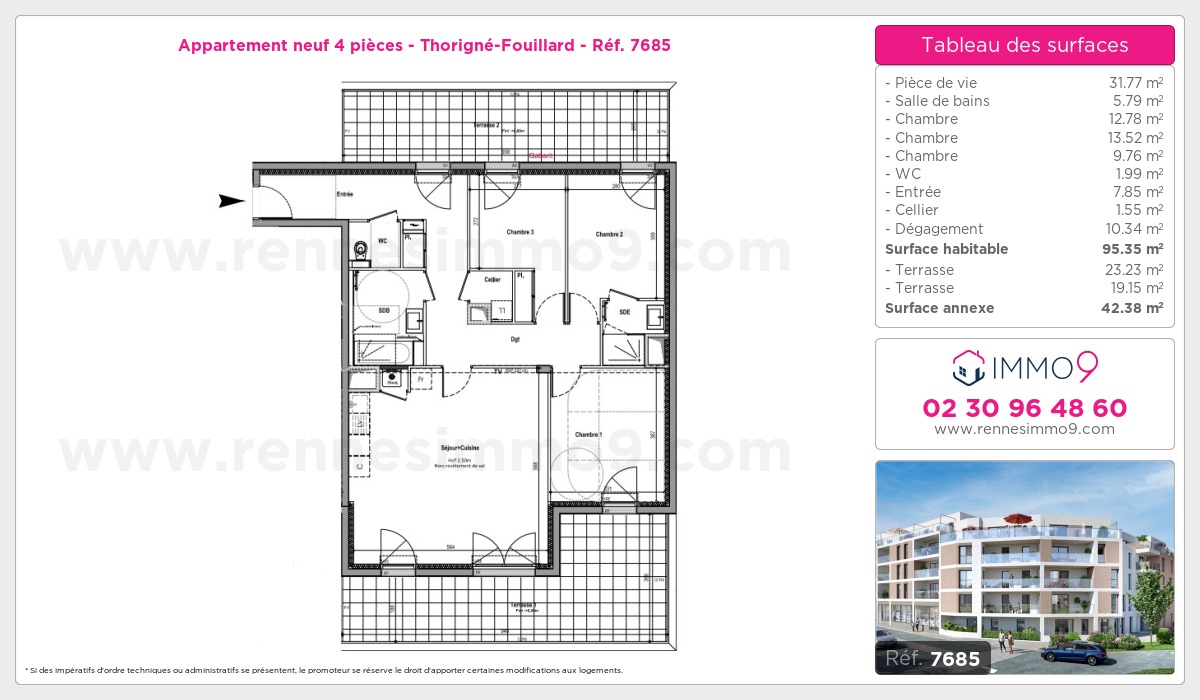 Plan et surfaces, Programme neuf Thorigné-Fouillard Référence n° 7685