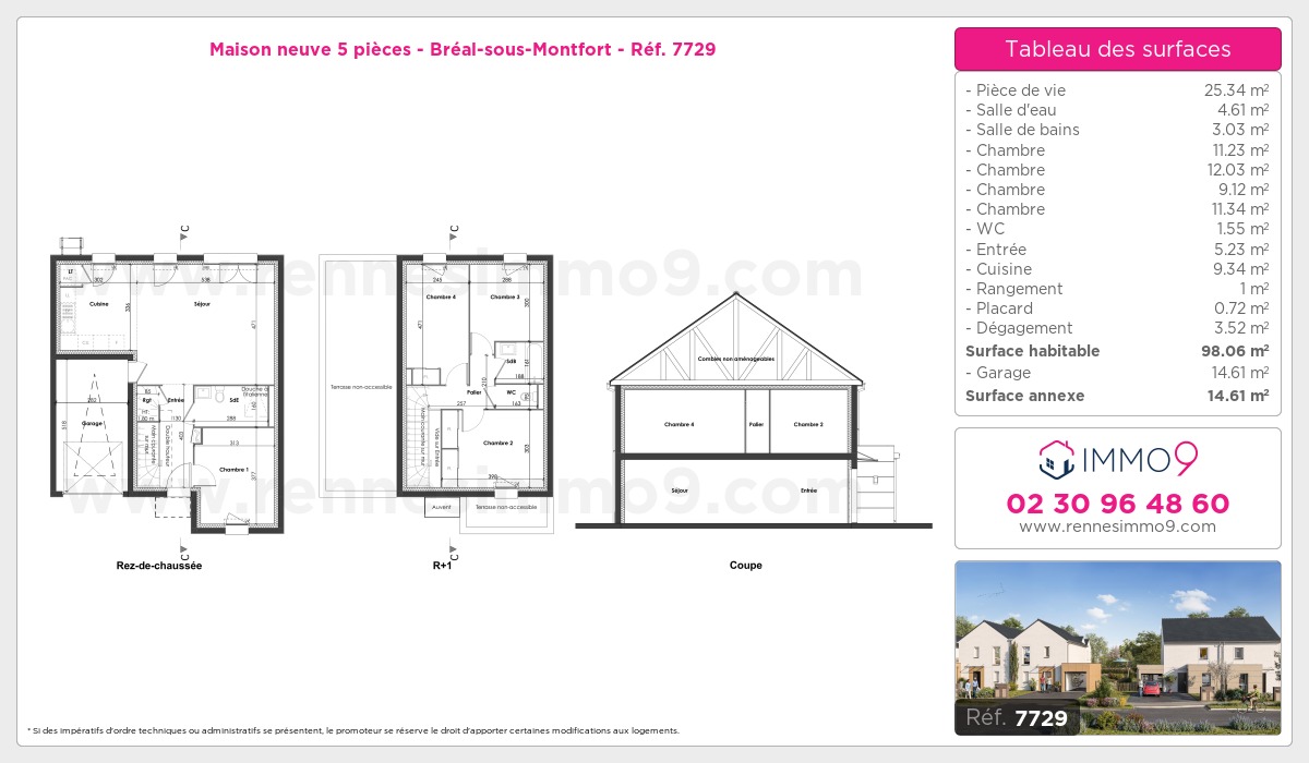 Plan et surfaces, Programme neuf Bréal-sous-Montfort Référence n° 7729
