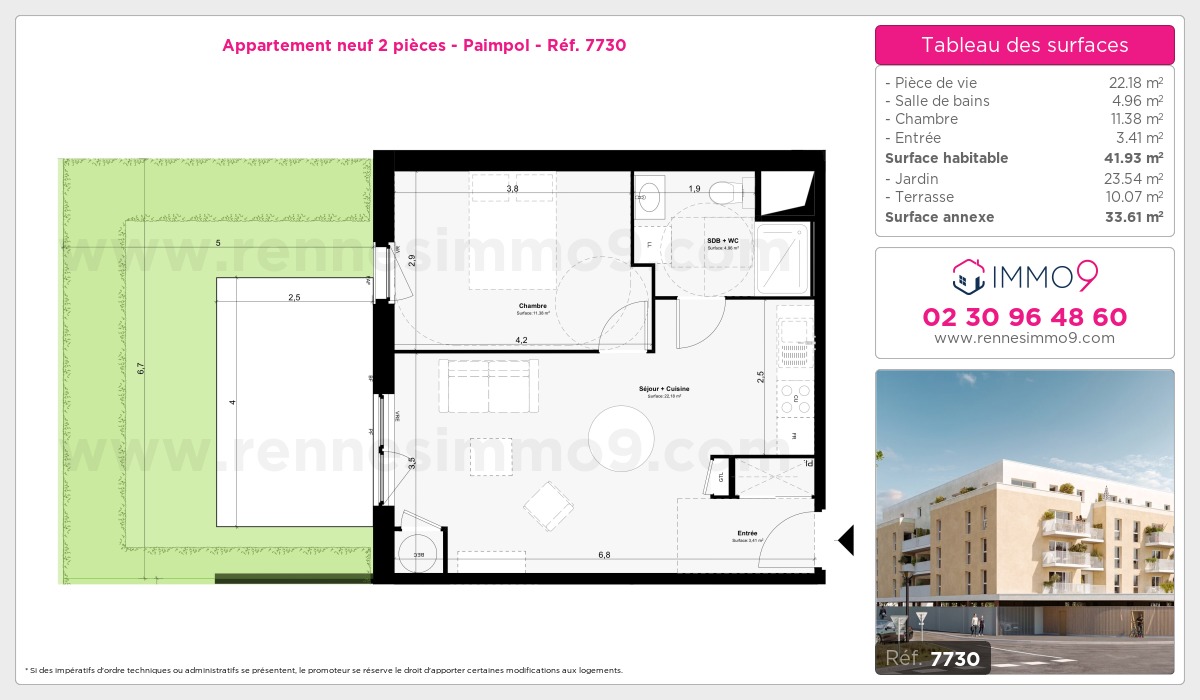 Plan et surfaces, Programme neuf Paimpol Référence n° 7730