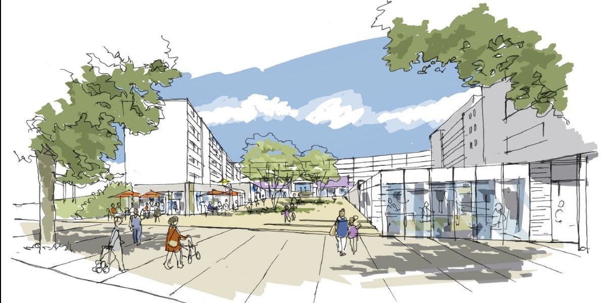 Transformation du centre commercial du Gros Chêne à Rennes