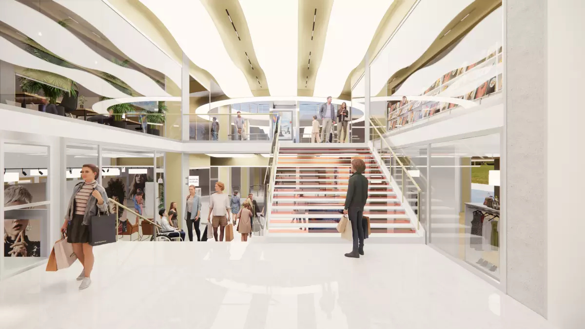 Les courbes extérieures se retrouveront à l'intérieur renovation centre commercial 3 soleils rennes – Projet Centre commercial 3 soleils, intérieur