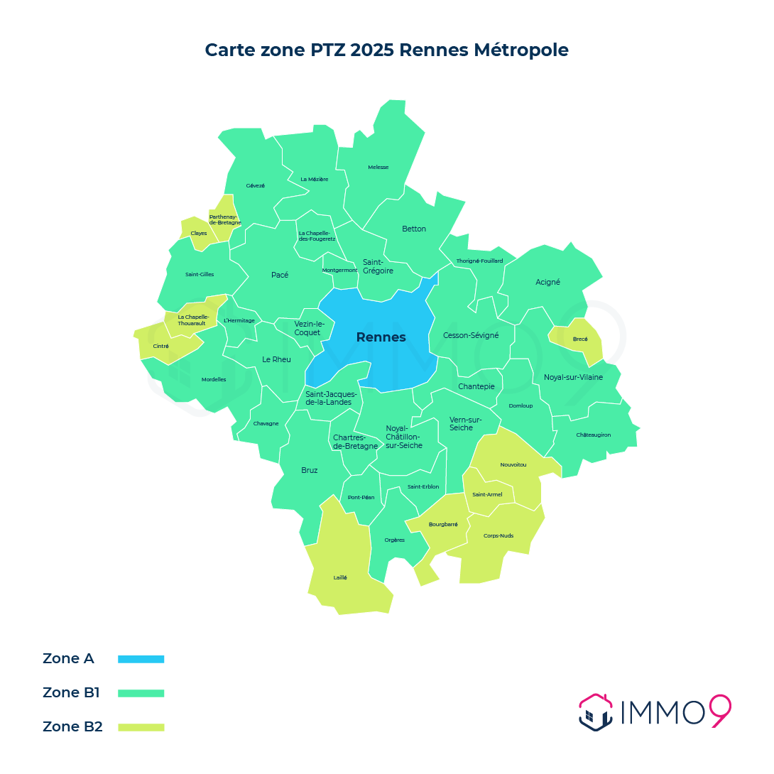 Le zonage PTZ à Rennes Métropole Zones PTZ Rennes