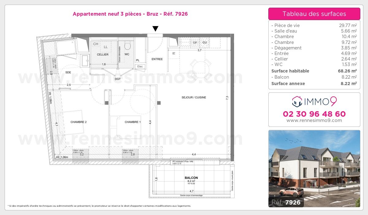 Plan et surfaces, Programme neuf Bruz Référence n° 7926