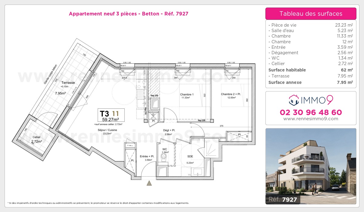 Plan et surfaces, Programme neuf Betton Référence n° 7927