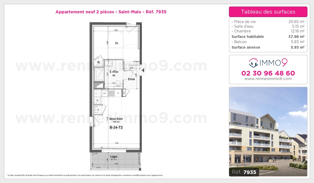 Plan et surfaces, Programme neuf Saint-Malo Référence n° 7935