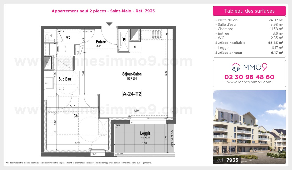 Plan et surfaces, Programme neuf Saint-Malo Référence n° 7935