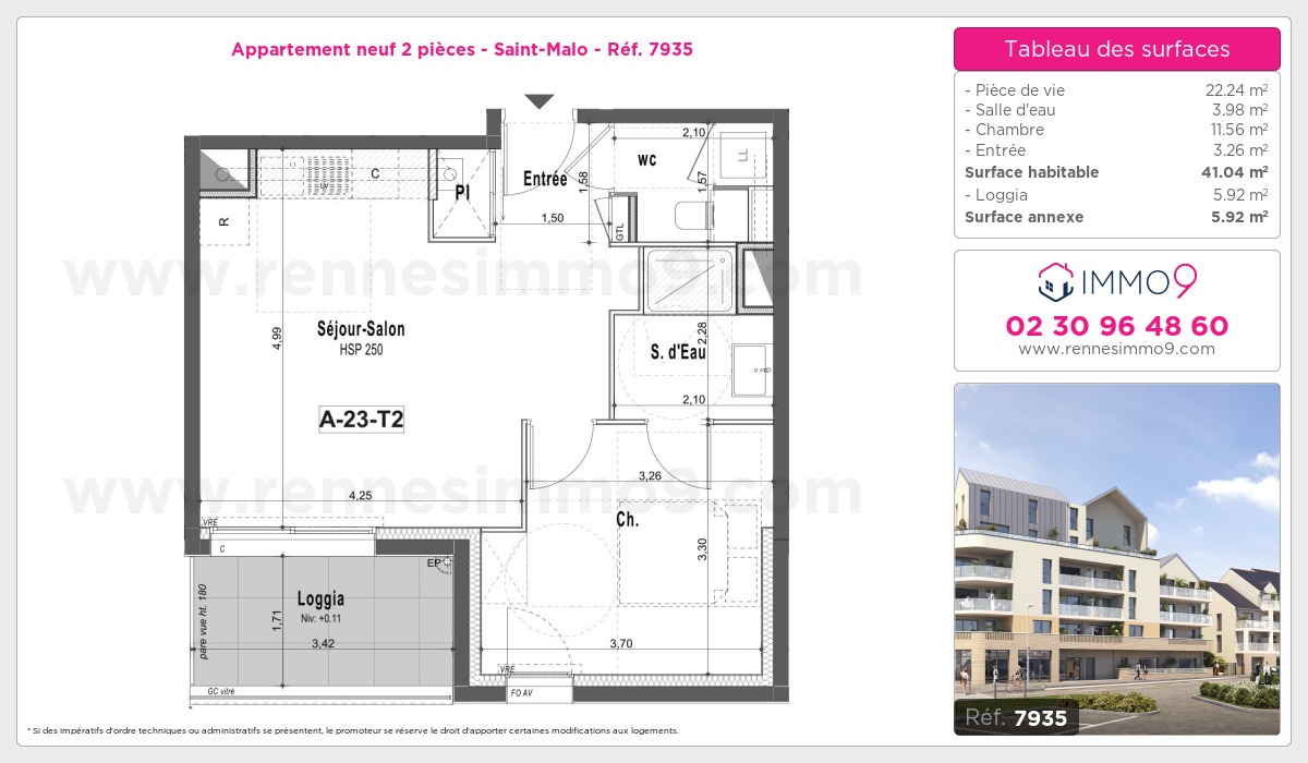 Plan et surfaces, Programme neuf Saint-Malo Référence n° 7935