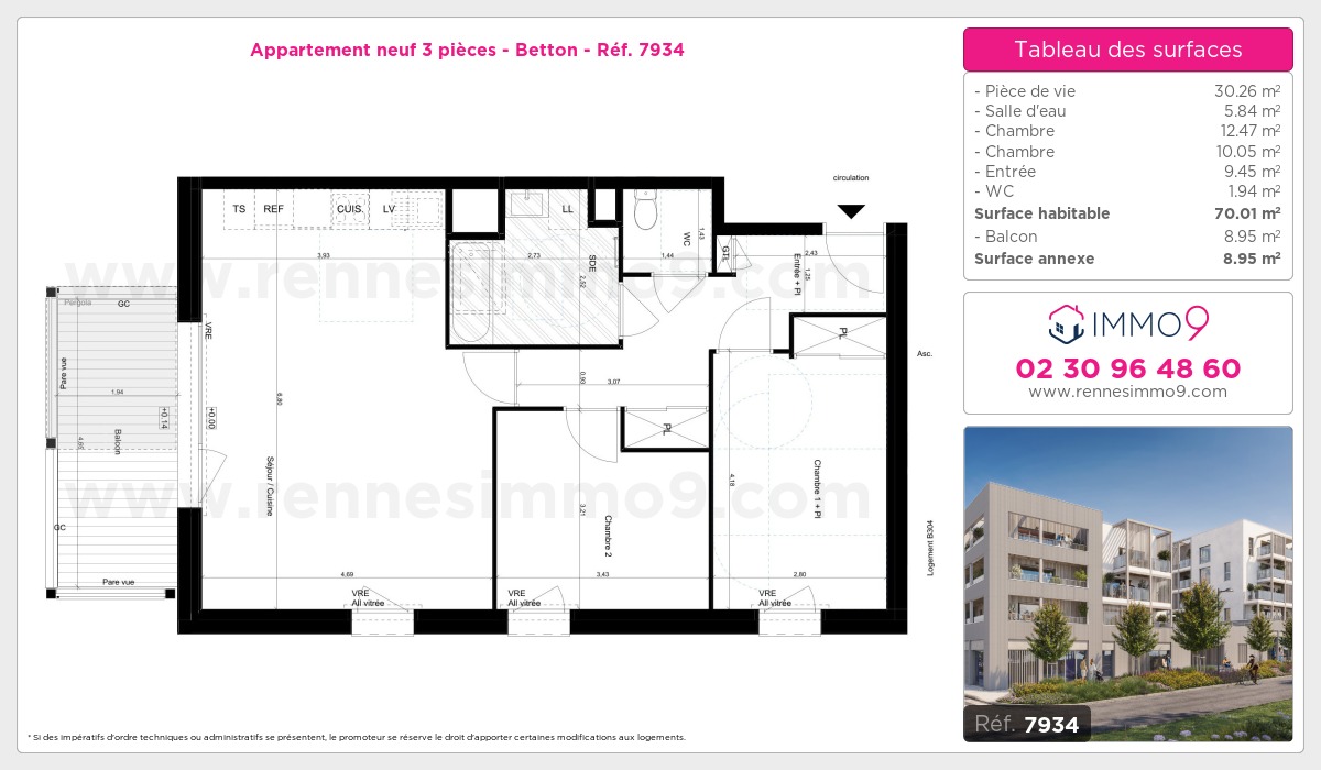 Plan et surfaces, Programme neuf Betton Référence n° 7934