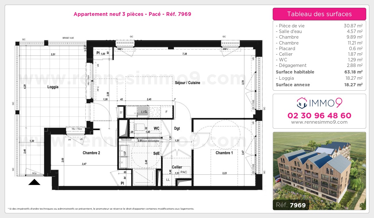 Plan et surfaces, Programme neuf Pacé Référence n° 7969