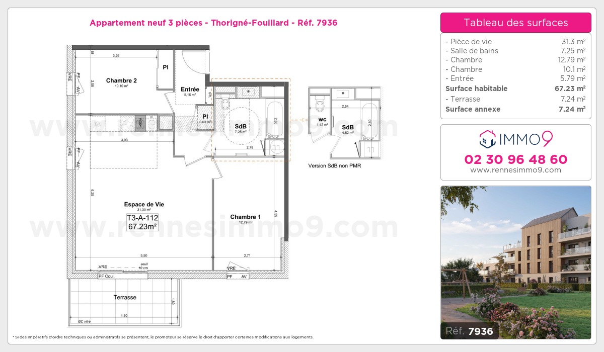 Plan et surfaces, Programme neuf Thorigné-Fouillard Référence n° 7936