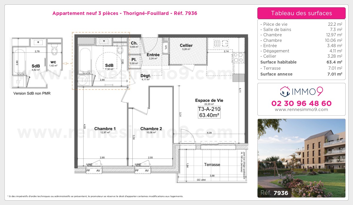 Plan et surfaces, Programme neuf Thorigné-Fouillard Référence n° 7936