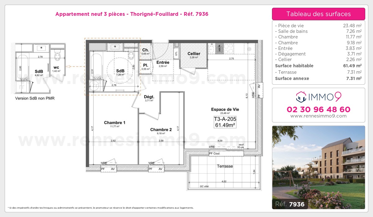 Plan et surfaces, Programme neuf Thorigné-Fouillard Référence n° 7936