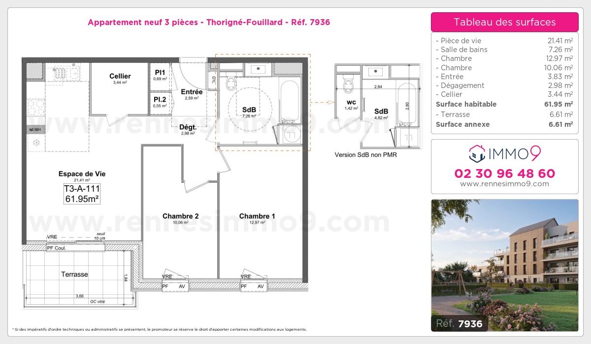 Plan et surfaces, Programme neuf Thorigné-Fouillard Référence n° 7936