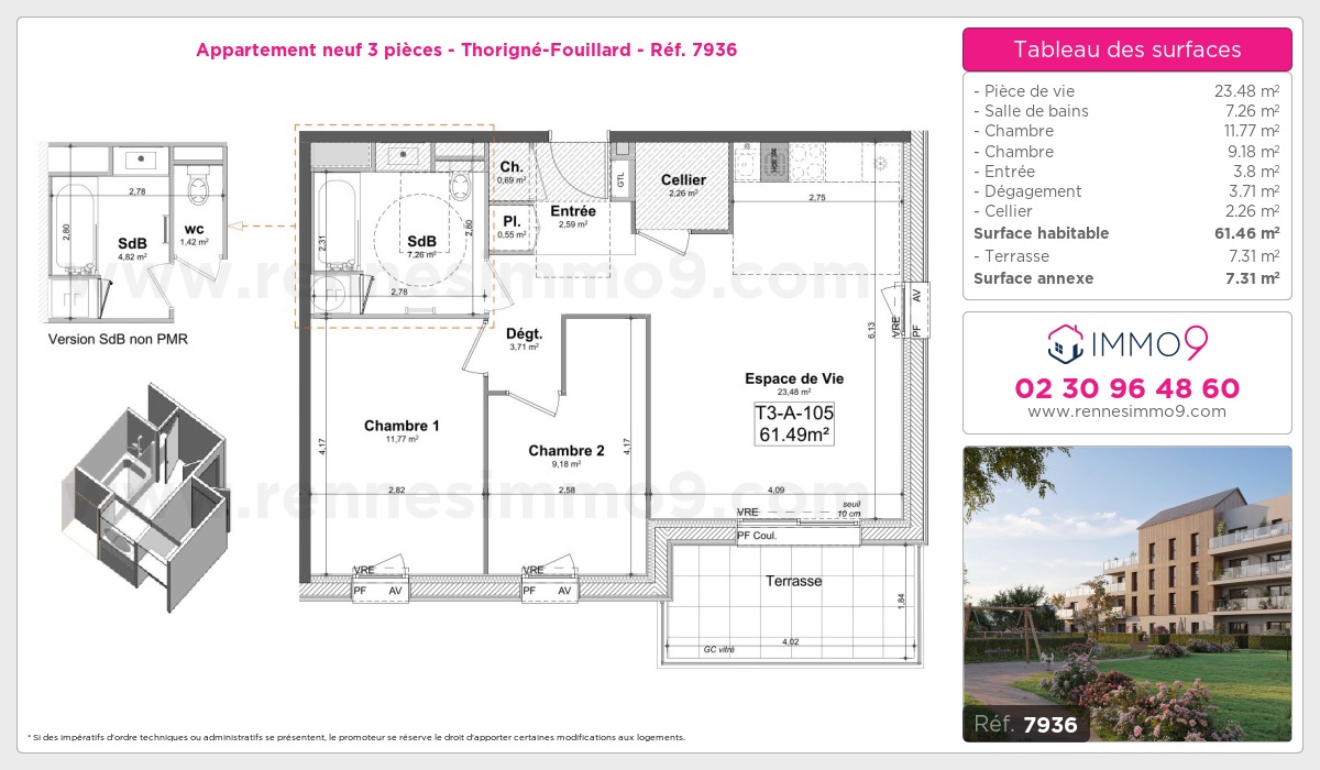 Plan et surfaces, Programme neuf Thorigné-Fouillard Référence n° 7936