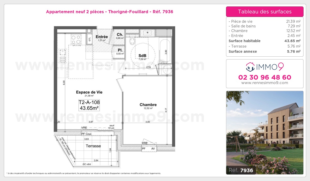 Plan et surfaces, Programme neuf Thorigné-Fouillard Référence n° 7936