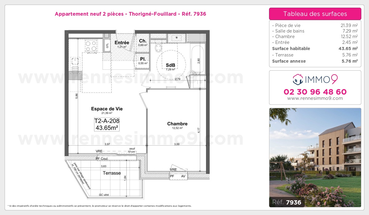 Plan et surfaces, Programme neuf Thorigné-Fouillard Référence n° 7936