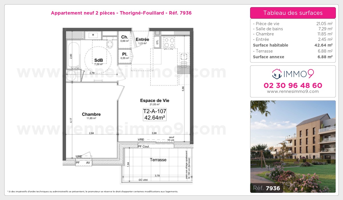 Plan et surfaces, Programme neuf Thorigné-Fouillard Référence n° 7936