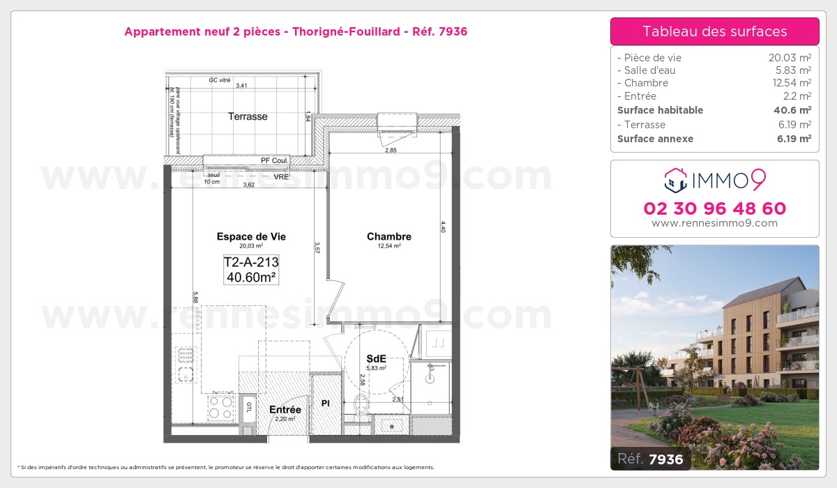 Plan et surfaces, Programme neuf Thorigné-Fouillard Référence n° 7936
