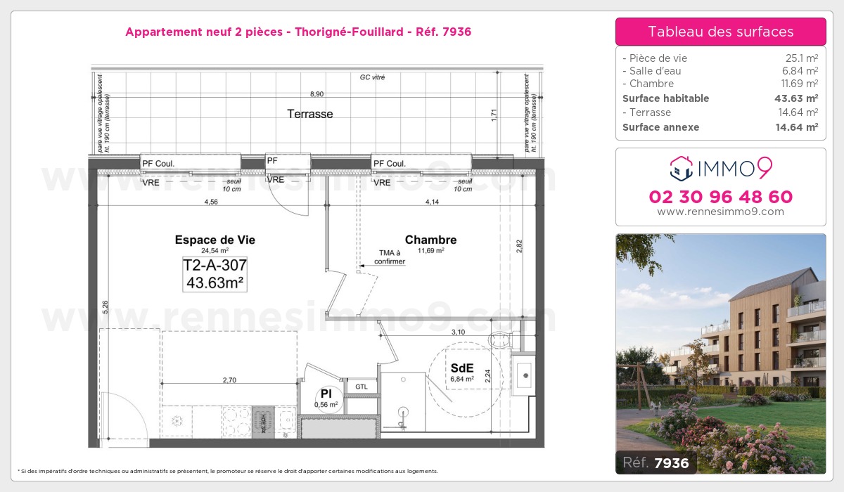 Plan et surfaces, Programme neuf Thorigné-Fouillard Référence n° 7936