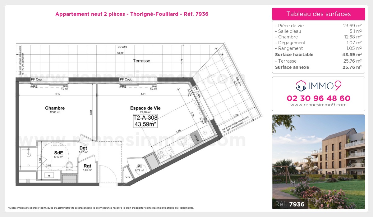 Plan et surfaces, Programme neuf Thorigné-Fouillard Référence n° 7936