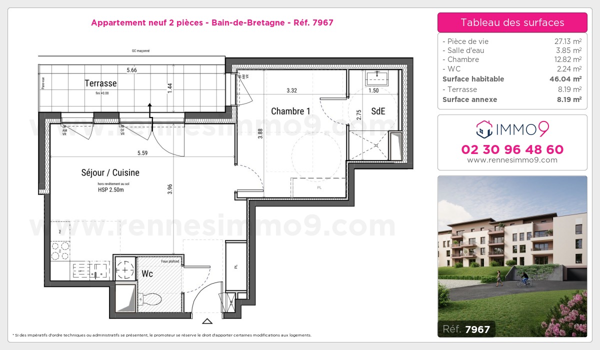 Plan et surfaces, Programme neuf Bain-de-Bretagne Référence n° 7967