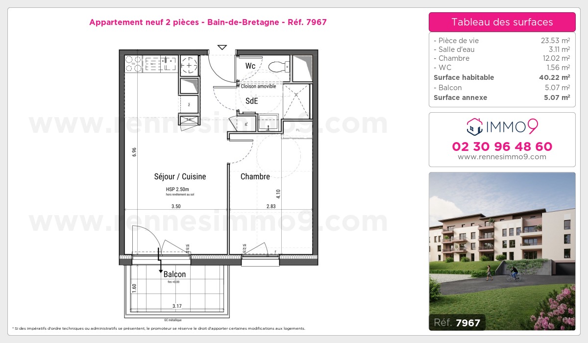 Plan et surfaces, Programme neuf Bain-de-Bretagne Référence n° 7967