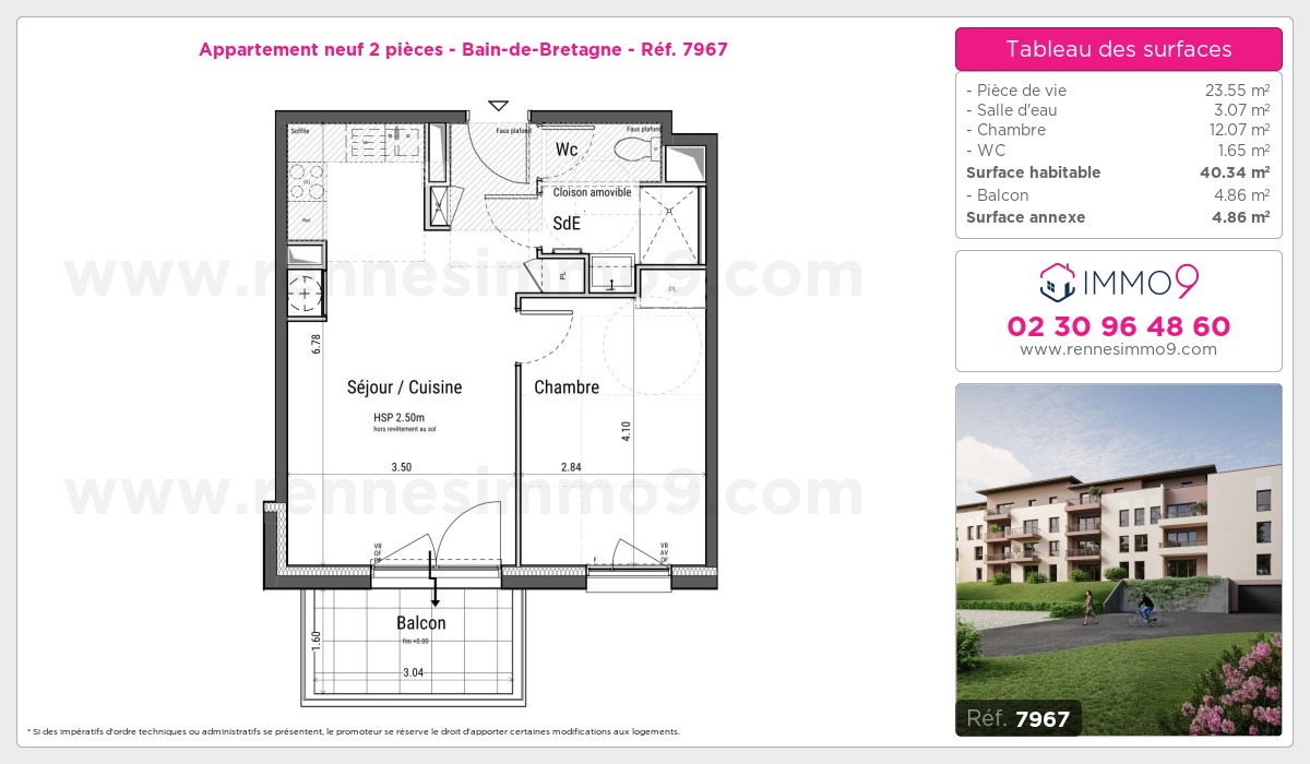 Plan et surfaces, Programme neuf Bain-de-Bretagne Référence n° 7967