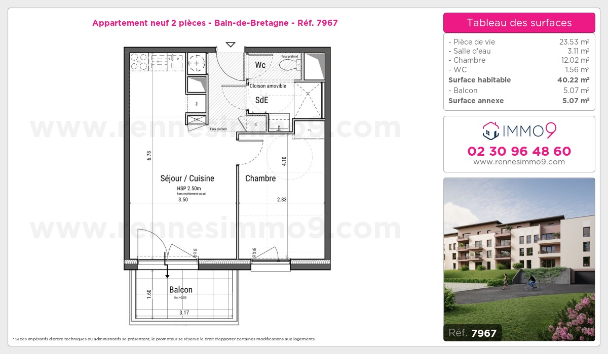 Plan et surfaces, Programme neuf Bain-de-Bretagne Référence n° 7967