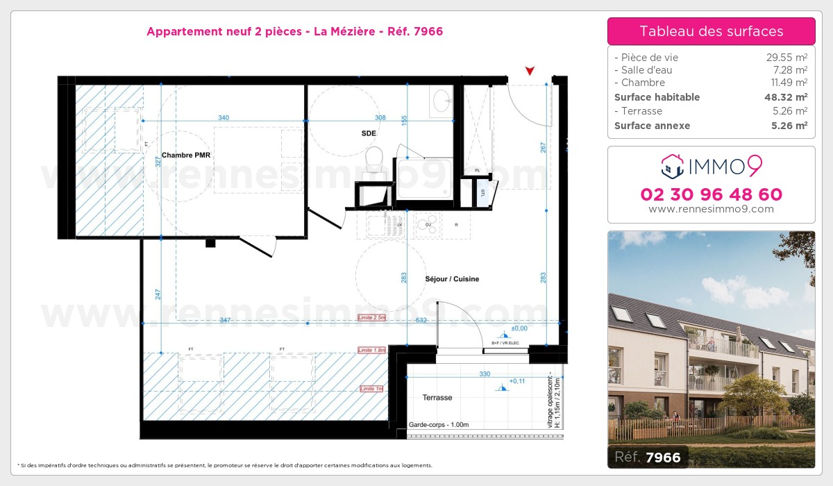 Plan et surfaces, Programme neuf Mézière Référence n° 7966