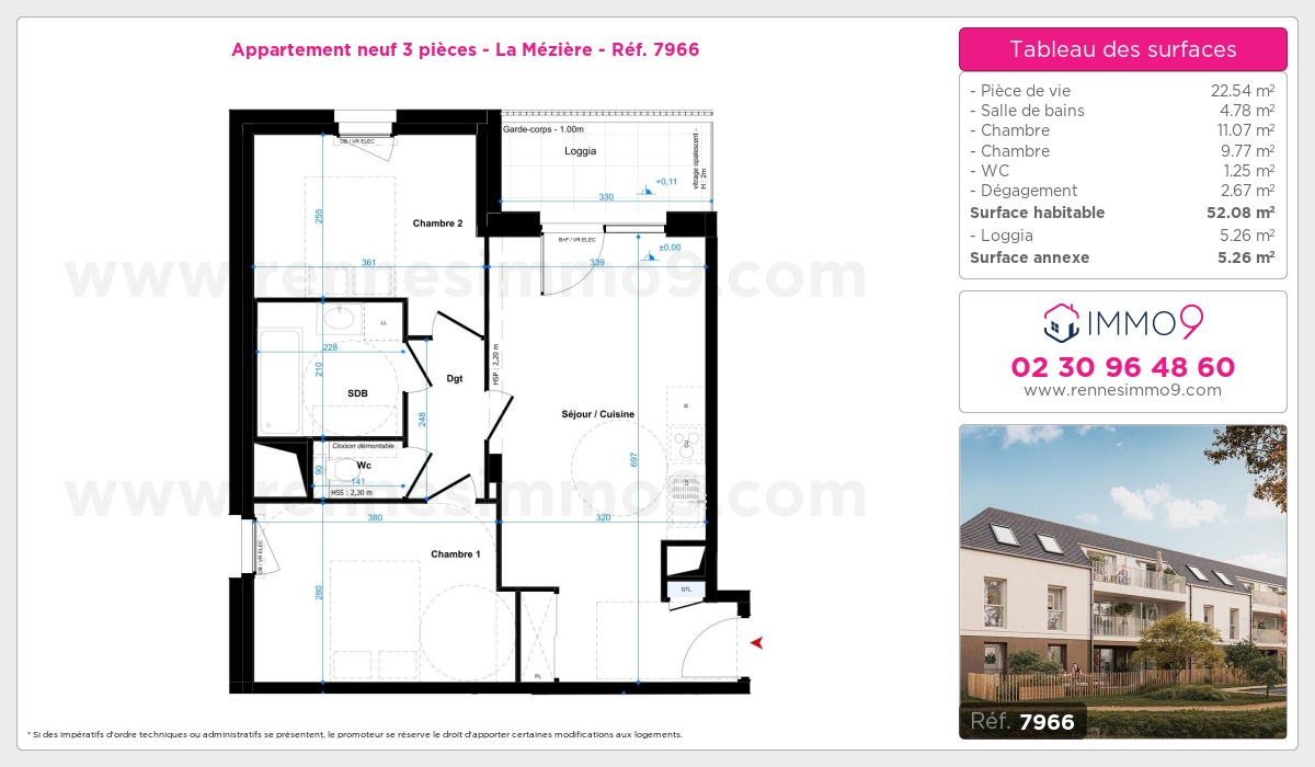Plan et surfaces, Programme neuf Mézière Référence n° 7966