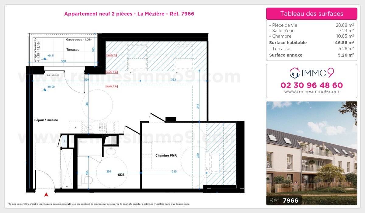 Plan et surfaces, Programme neuf Mézière Référence n° 7966