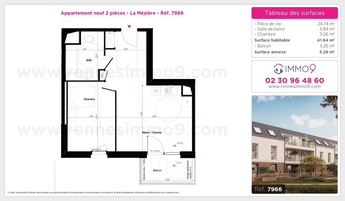 Plan et surfaces, Programme neuf Mézière Référence n° 7966