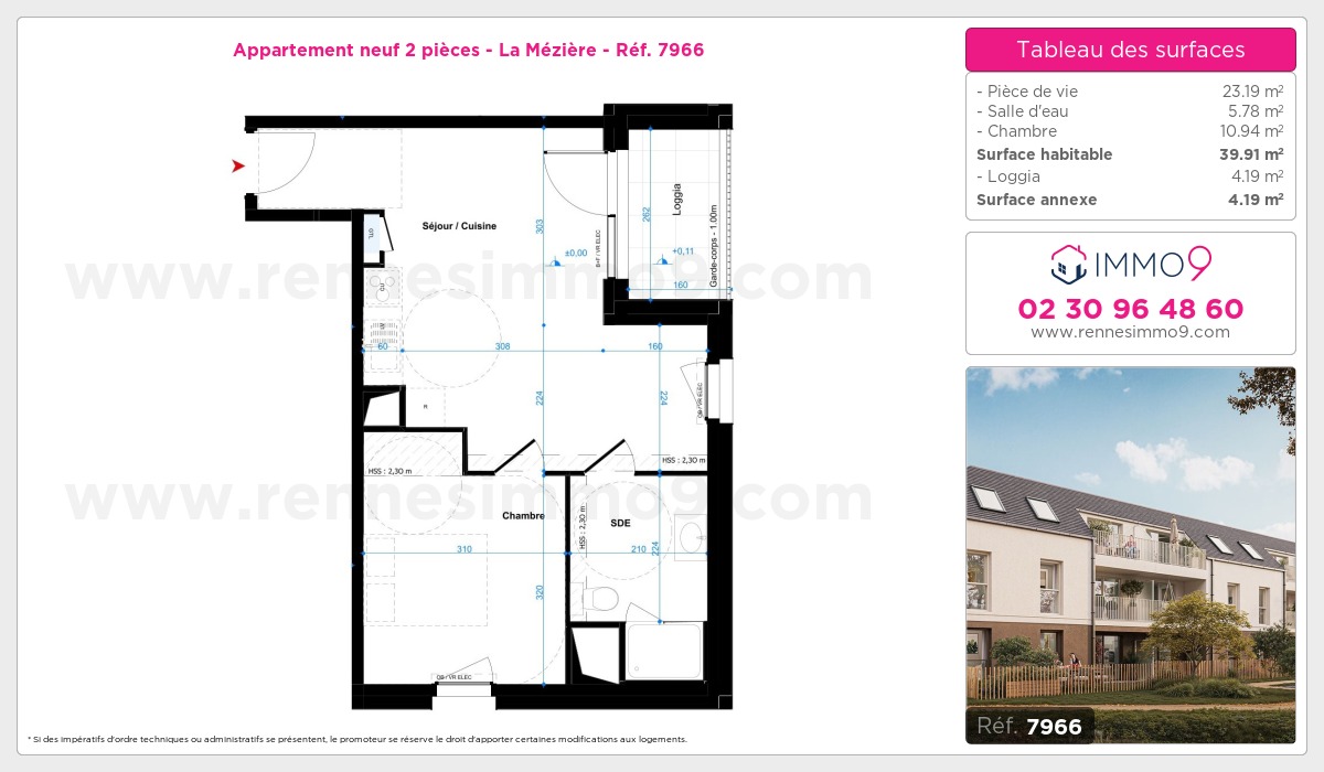 Plan et surfaces, Programme neuf Mézière Référence n° 7966