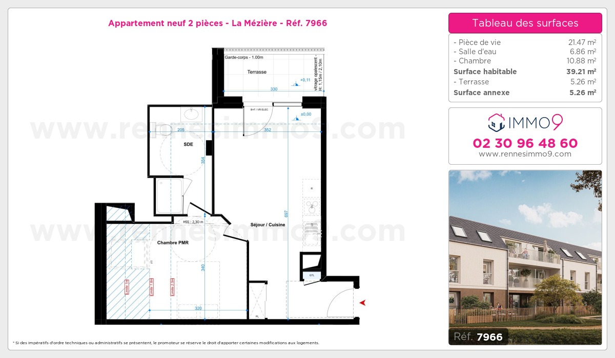 Plan et surfaces, Programme neuf Mézière Référence n° 7966