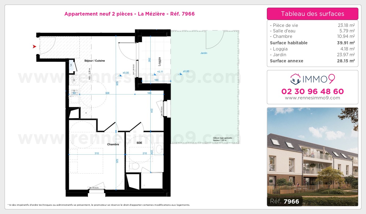 Plan et surfaces, Programme neuf Mézière Référence n° 7966