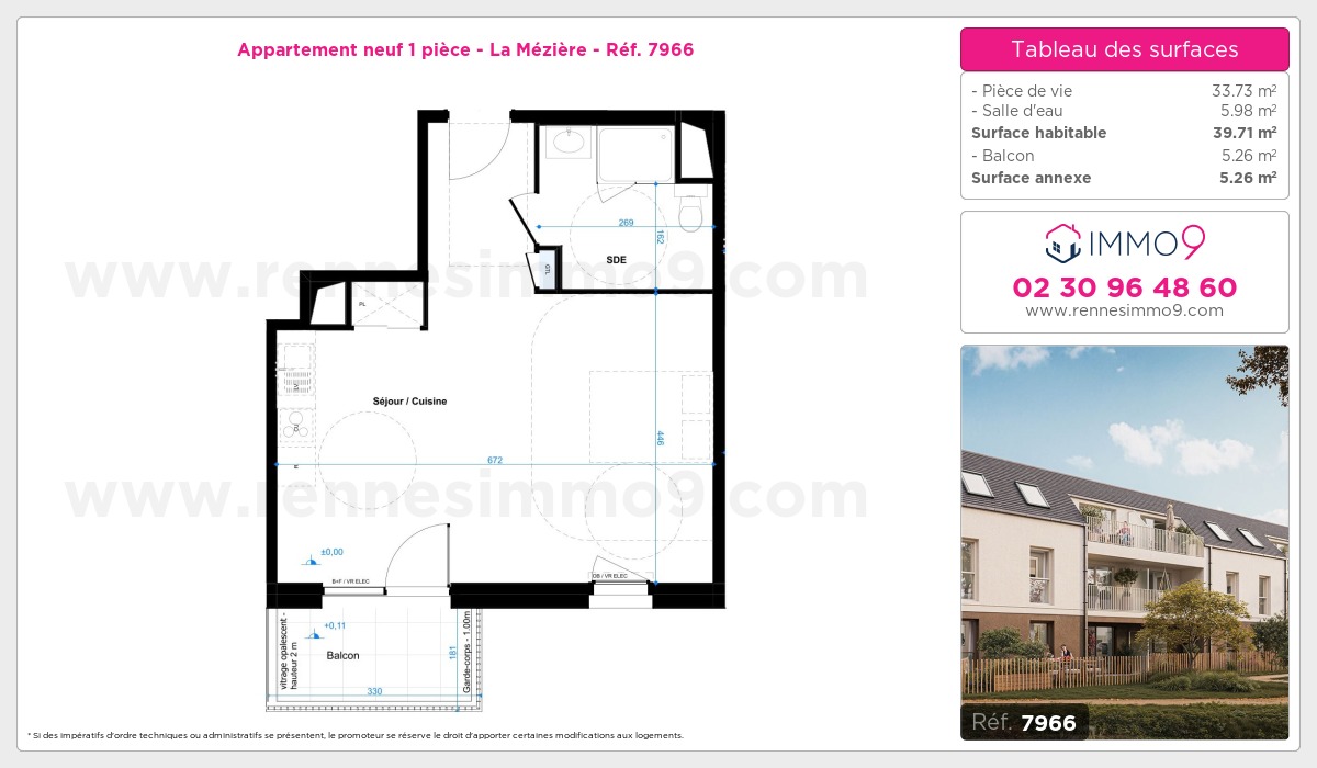 Plan et surfaces, Programme neuf Mézière Référence n° 7966