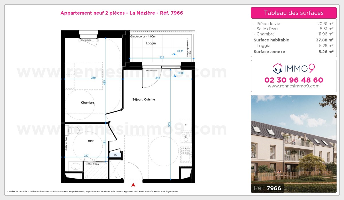 Plan et surfaces, Programme neuf Mézière Référence n° 7966