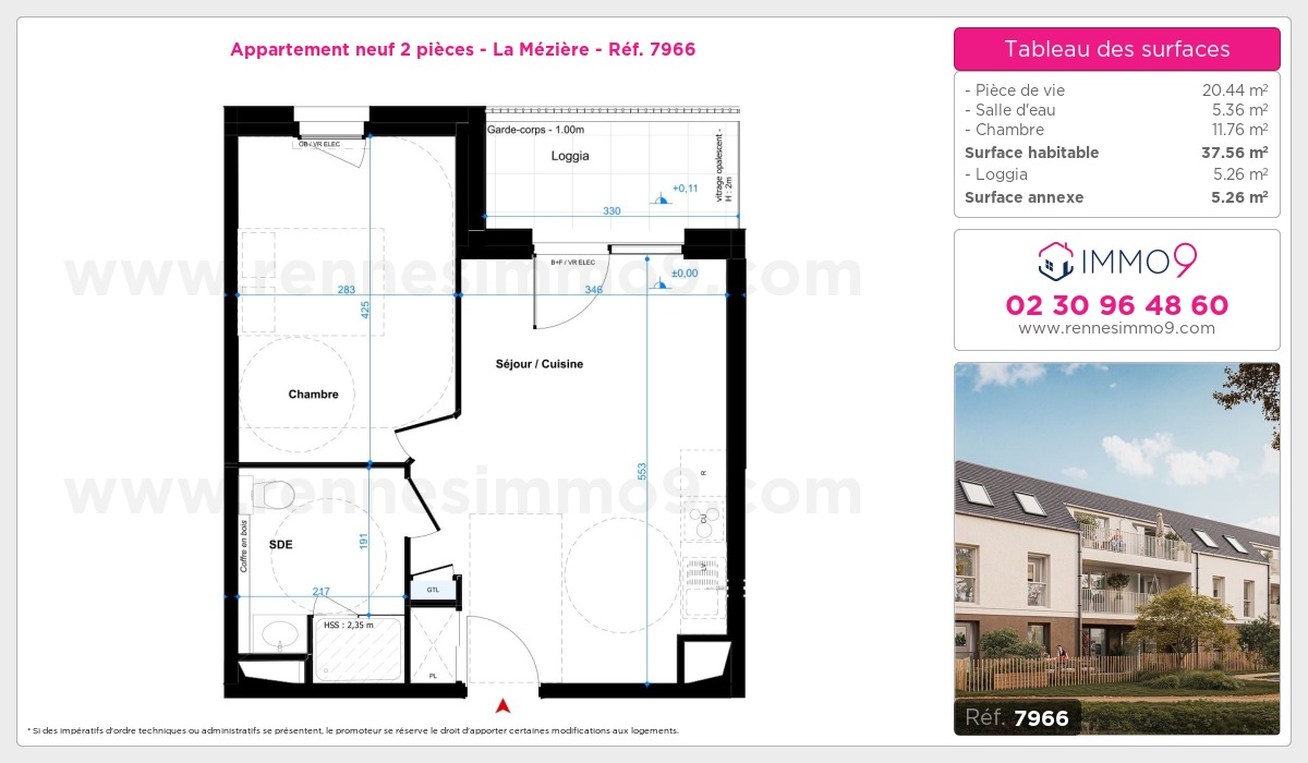 Plan et surfaces, Programme neuf Mézière Référence n° 7966