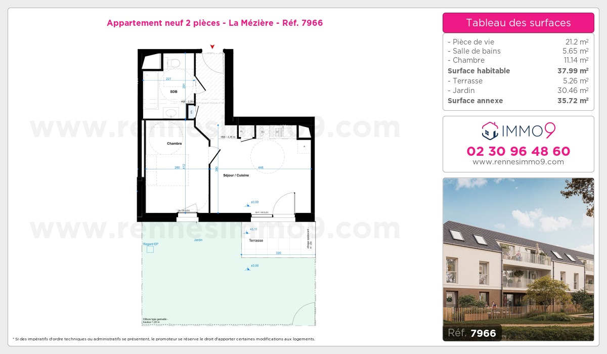 Plan et surfaces, Programme neuf Mézière Référence n° 7966