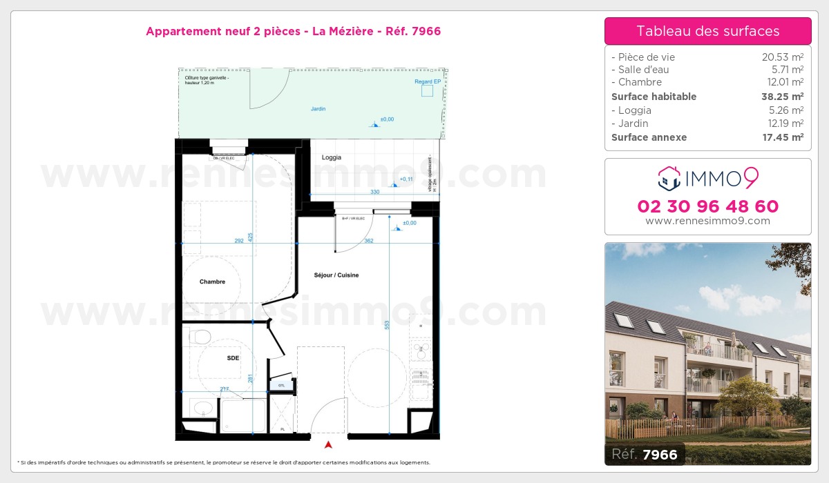 Plan et surfaces, Programme neuf Mézière Référence n° 7966
